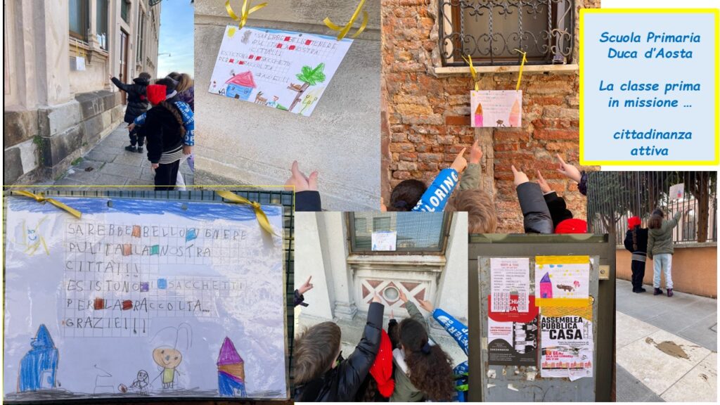 La classe 1A Duca d'Aosta in missione....chi ama la sua città, la tiene pulita